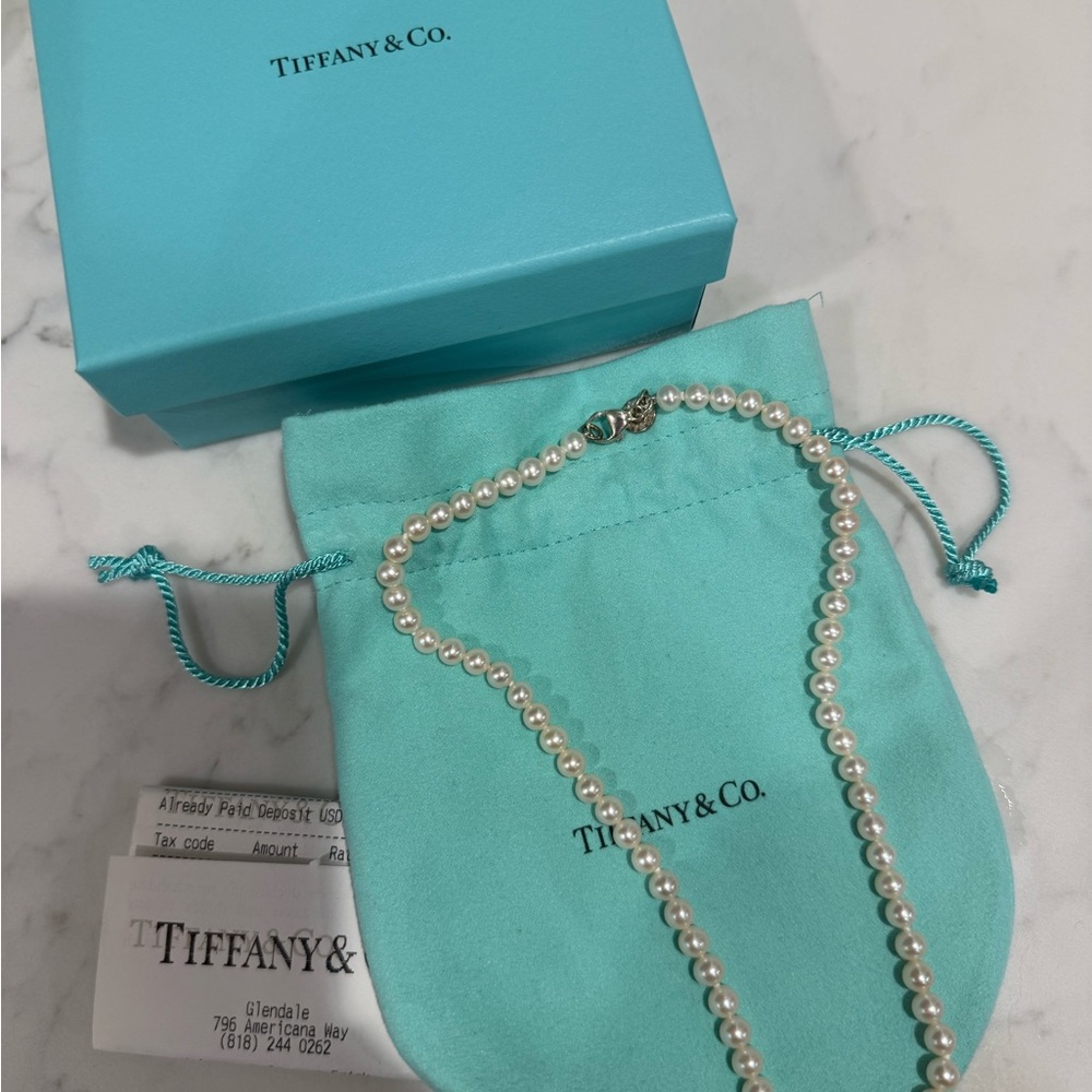 Tiffany & Co. Pearl Necklace with Silver Charm